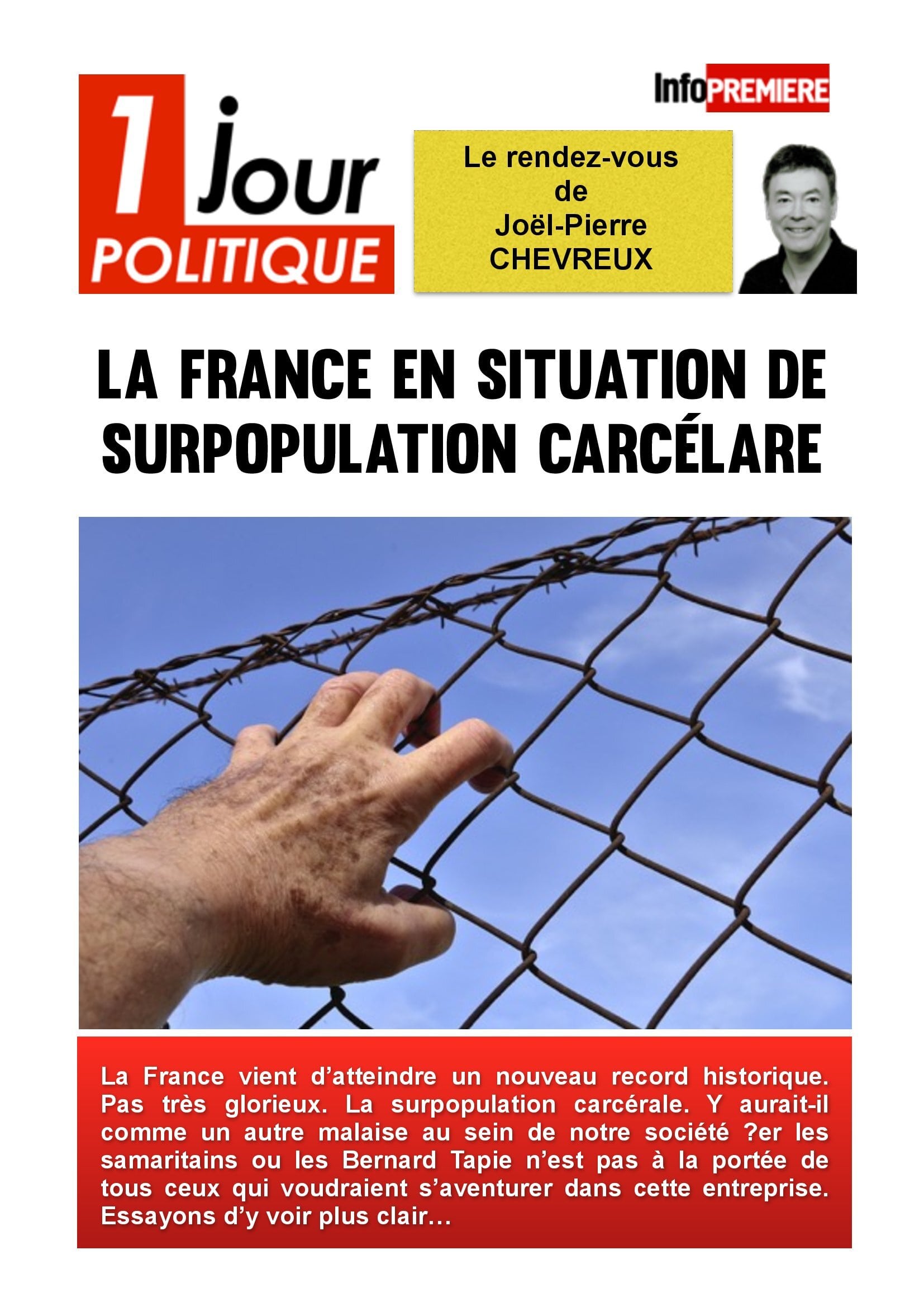 La France en situation de surpopulation carcélare altText